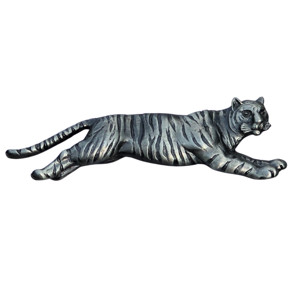 Tiger Brooch - Silver / Pewter Tone
